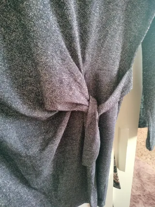 Vestido fiesta azul    plateado talla 44