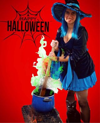 Disfraz Bruja Negro y Azul