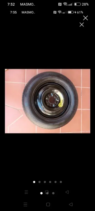 Rueda de repuesto galleta coche