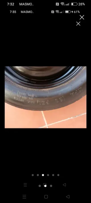 Rueda de repuesto galleta coche