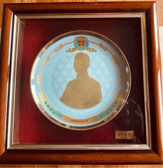 Piatto Umberto II Porcellana Oro