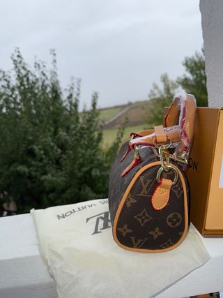 Bolso Marrón y Rojo