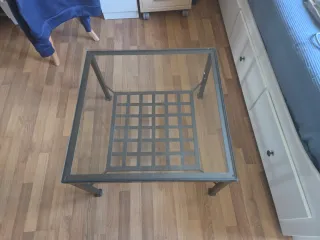 Mesa de centro cristal y metal