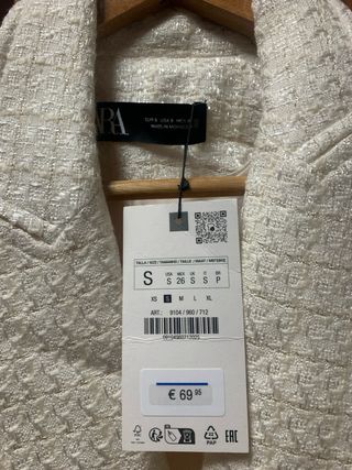 Blazer Zara Doppio Petto Bianco Oro