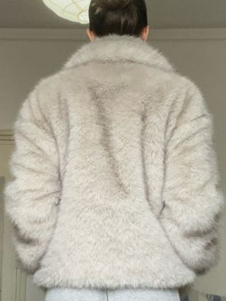 Zara Cappotto Pelliccia Grigio