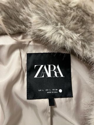 Zara Cappotto Pelliccia Grigio