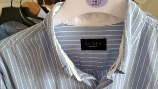 Camisa Cortefiel Rayas Azul Talla L