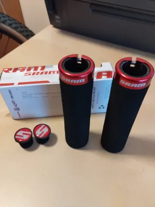 Puños MTB SRAM Espuma Negro/Rojo 129mm