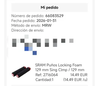 Puños MTB SRAM Espuma Negro/Rojo 129mm