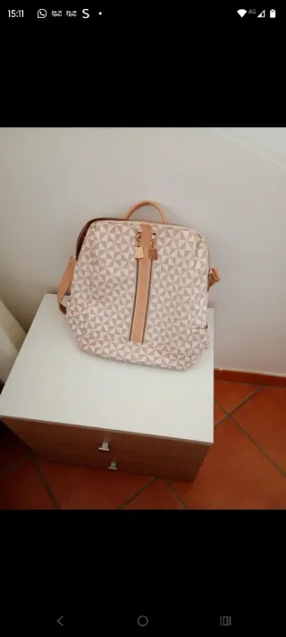 Zaino fantasia geometrica beige