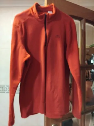 Sudadera polar Quechua roja cremallera