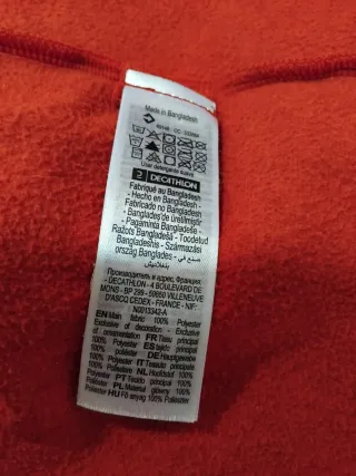 Sudadera polar Quechua roja cremallera