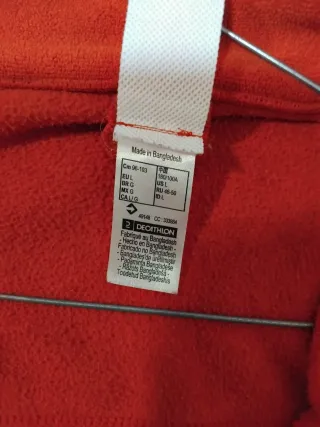 Sudadera polar Quechua roja cremallera