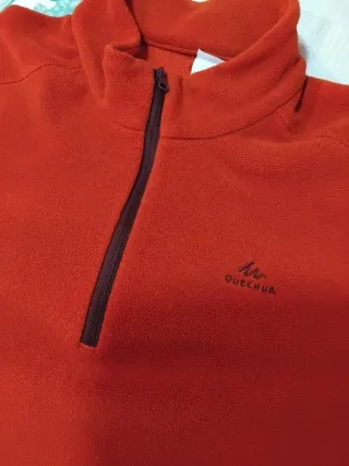 Sudadera polar Quechua roja cremallera