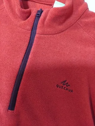 Sudadera polar Quechua roja cremallera