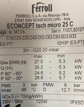 DESPIECE PARA CALDERA ECONCEPT TECH MICRO 25C