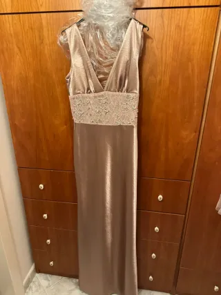 Abito da donna beige/oro con pizzo