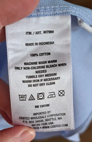 Camisa Kirkland Custom Fit Azul Talla XL