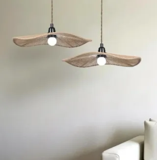 Pantalla lámpara techo yute t