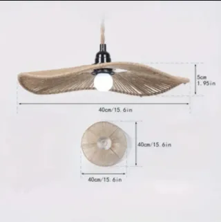 Pantalla lámpara techo yute t