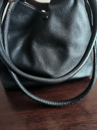 Borsa secchiello pelle nera