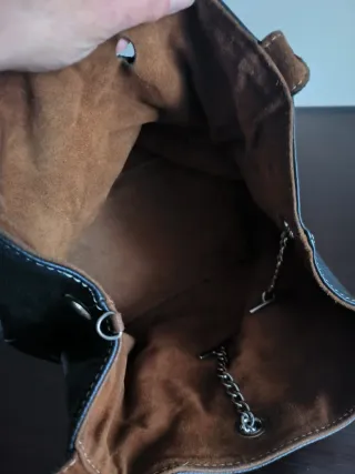 Borsa secchiello pelle nera