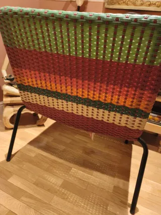 Silla de jardín trenzada resina y acero