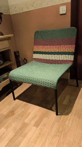 Silla de jardín trenzada resina y acero