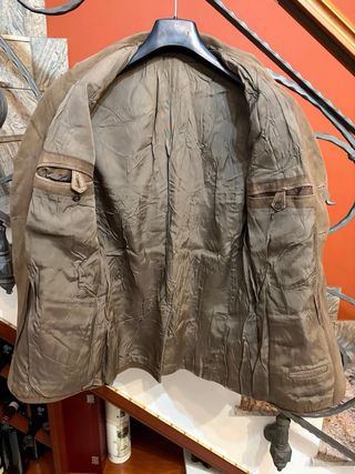 Giacca blazer uomo pelle scamosciata vintage