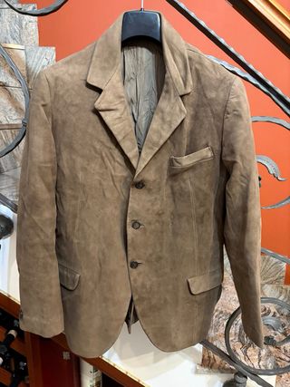 Giacca blazer uomo pelle scamosciata vintage