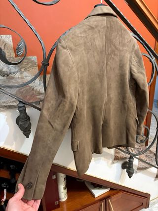 Giacca blazer uomo pelle scamosciata vintage