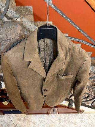 Giacca blazer uomo pelle scamosciata vintage