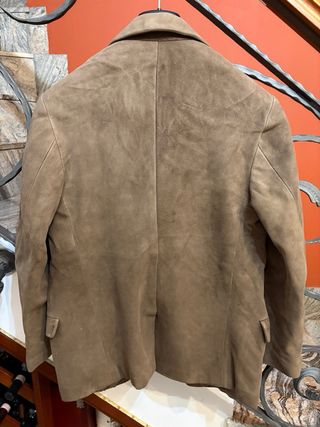 Giacca blazer uomo pelle scamosciata vintage