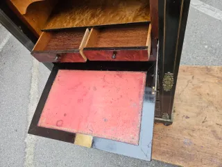 Secretaire Boulle antico nero e oro Napoleone III