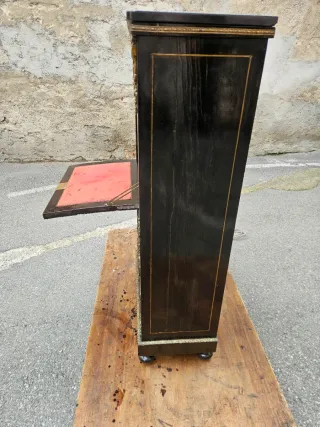 Secretaire Boulle antico nero e oro Napoleone III
