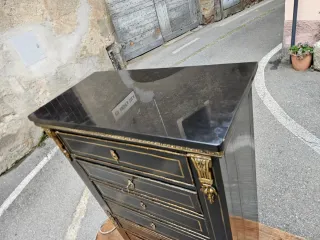 Secretaire Boulle antico nero e oro Napoleone III