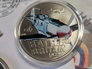 Lote 3 Monedas Batalla Gran Bretaña 2010 WWII