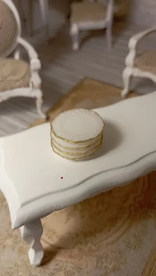 4 piatti oro miniatura 1:12