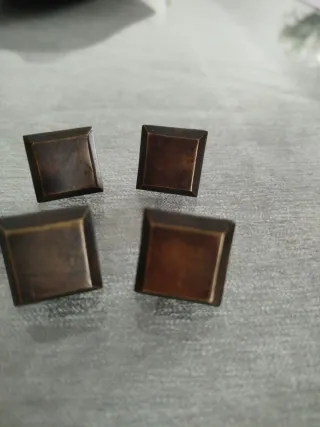 Tiradores de bronce cuadrados (4 unidades)
