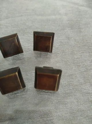 Tiradores de bronce cuadrados (4 unidades)