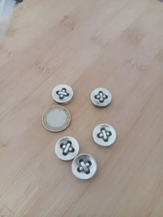 5 Abalorios Zamak Baño Plata Paso 13mm