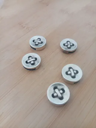 5 Abalorios Zamak Baño Plata Paso 13mm