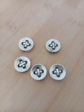 5 Abalorios Zamak Baño Plata Paso 13mm