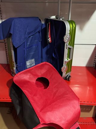 Trolley da cabina verde e argento