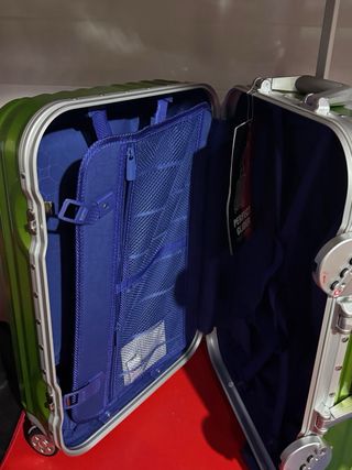 Trolley da cabina verde e argento