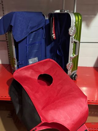 Trolley da cabina verde e argento