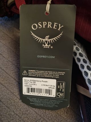 zaino REGOLABILE Osprey rosso Sirrus 26 *NEW