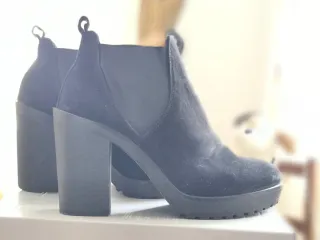 Botas tacón plataforma negras talla 37