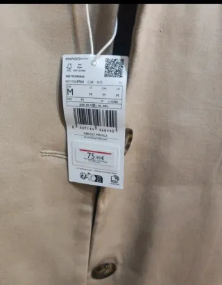 Abrigo Mango Mujer Beige