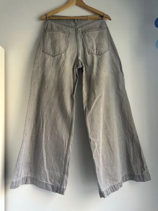 Vaqueros Wide Leg Stradivarius Gris Tiro Alto 38